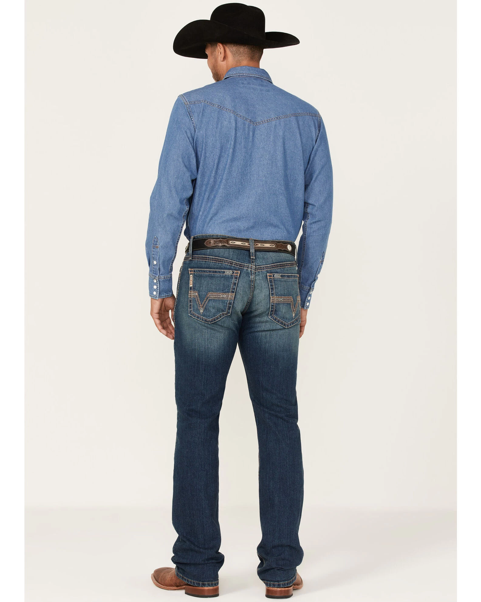 Cinch Men's Ian Dark Stonewash Performance Stretch Slim Bootcut Jeans 3 Cinch Men's Ian Dark Stonewash Performance Stretch Slim Bootcut Jeans - Image 3