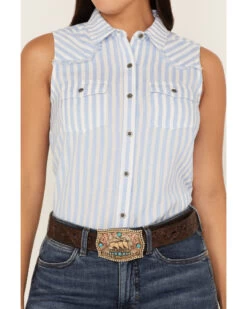 Ariat Women's Stripe Print Boom Boom Sleeveless Snap Western Shirt 6 Ariat Women's Stripe Print Boom Boom Sleeveless Snap Western Shirt -Cowboy Pradise 2000362870 400 P3