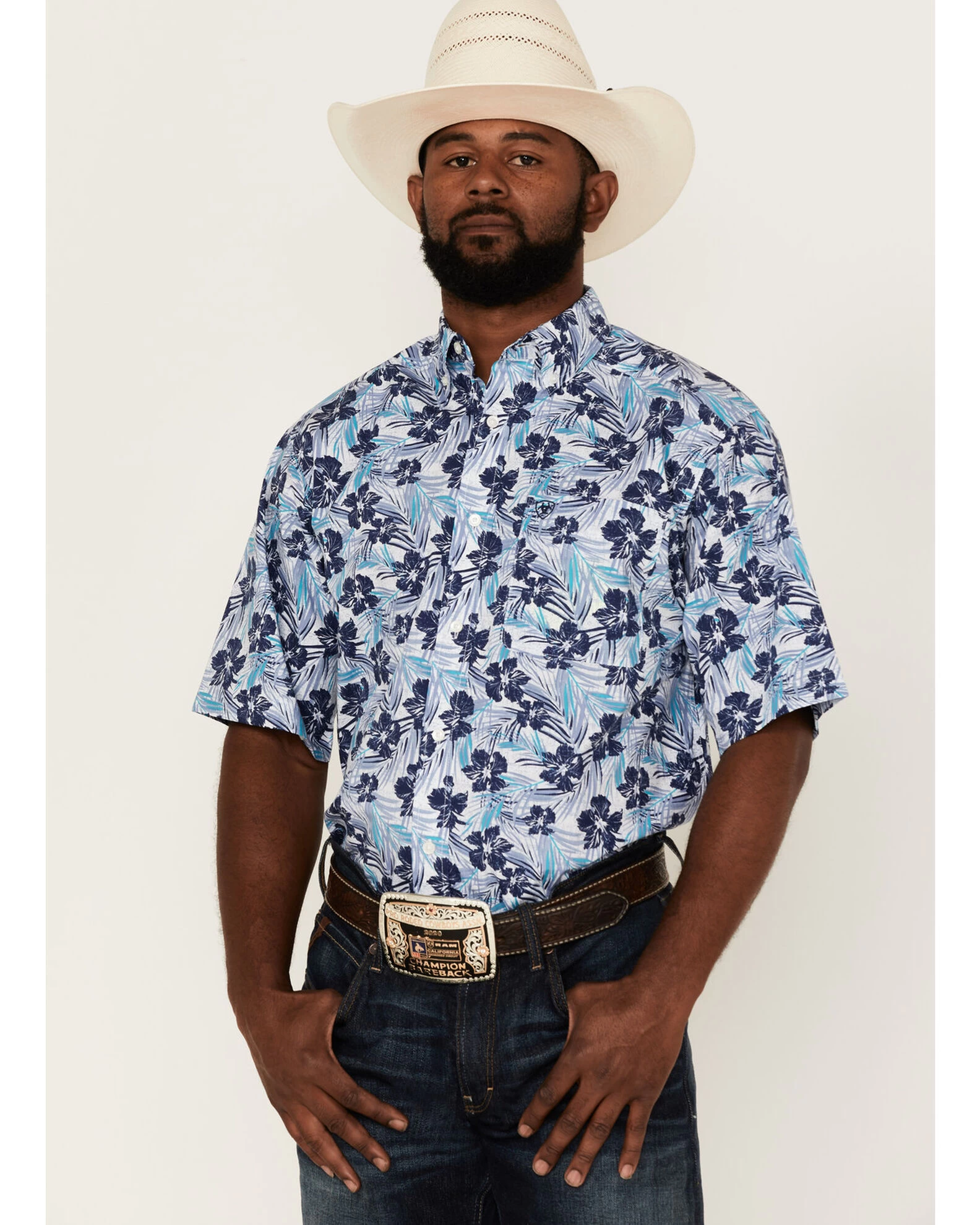 Ariat Men's Ishan Floral Print Short Sleeve Button Down Western Shirt 1 Ariat Men's Ishan Floral Print Short Sleeve Button Down Western Shirt