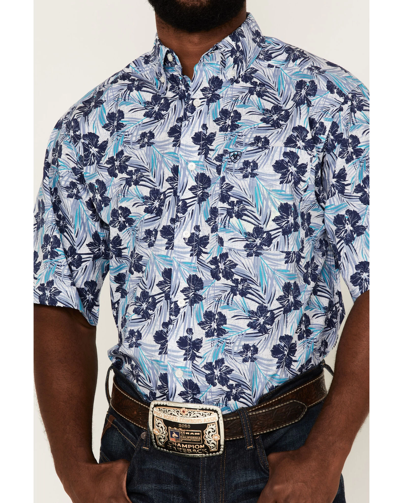 Ariat Men's Ishan Floral Print Short Sleeve Button Down Western Shirt 3 Ariat Men's Ishan Floral Print Short Sleeve Button Down Western Shirt - Image 3