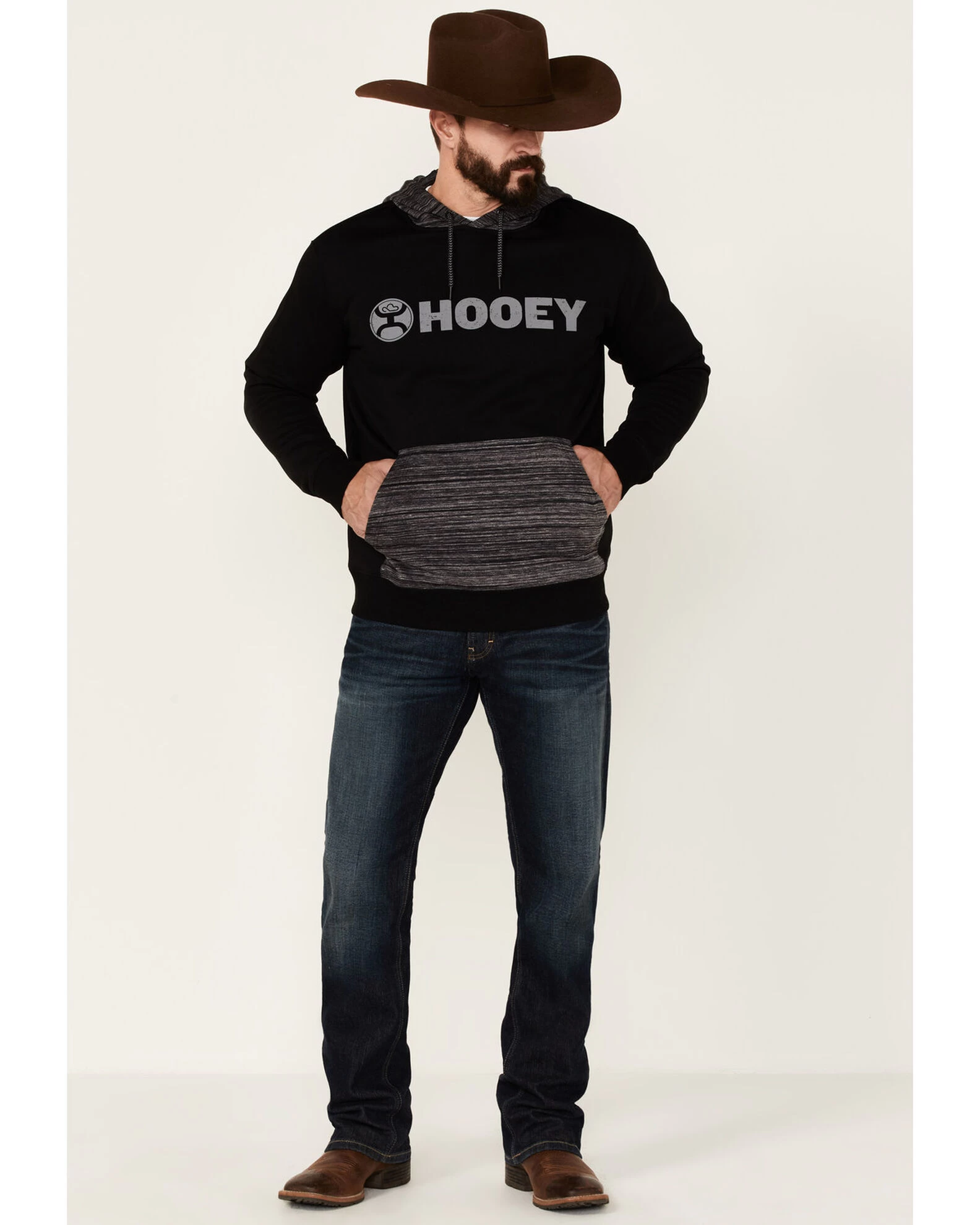 Hooey Men's Lock-Up Logo Graphic Hooded Sweatshirt - Black & Gray 2 Hooey Men's Lock-Up Logo Graphic Hooded Sweatshirt - Black & Gray - Image 2