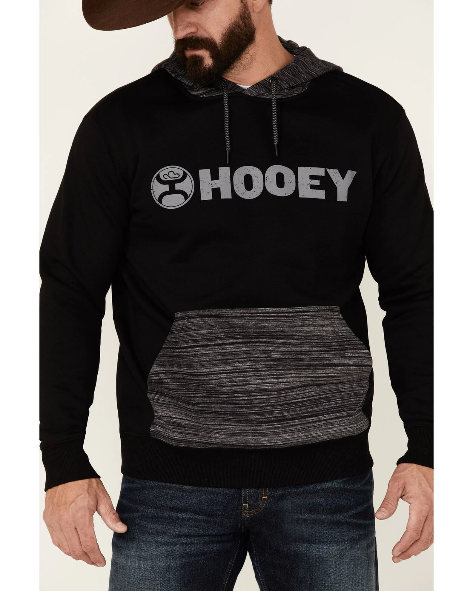 Hooey Men's Lock-Up Logo Graphic Hooded Sweatshirt - Black & Gray 3 Hooey Men's Lock-Up Logo Graphic Hooded Sweatshirt - Black & Gray - Image 3