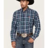 Cinch Men's Large Plaid Print Long Sleeve Button Down Western Shirt 