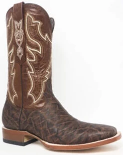 Tanner Mark Men's Exotic Elephant Print Western Boots - Broad Square Toe