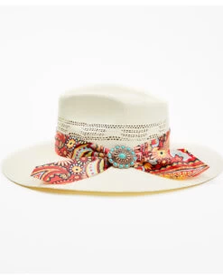 Charlie 1 Horse Women's Chisos Floral Paisley Print Western Straw Hat -Cowboy Pradise 2000363950 101 P3