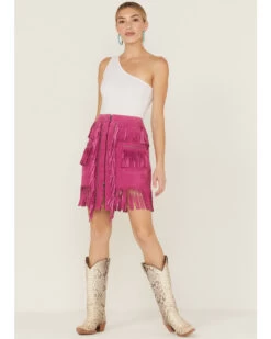 Double D Ranch Women's Chaperros Fringe Suede Skirt