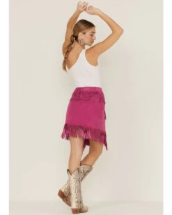 Double D Ranch Women's Chaperros Fringe Suede Skirt -Cowboy Pradise 2000364069 650 P3