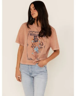 Cleo + Wolf Women's Beer Garden Graphic Boxy Crop Tee
