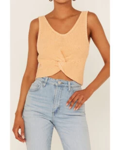 Shyanne Women's Peach Twist Front Sweater Tank 6 Shyanne Women's Peach Twist Front Sweater Tank -Cowboy Pradise 2000364942 840 P3
