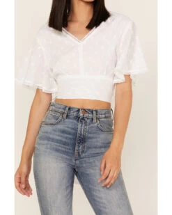 Talisman Women's Venus Swiss Dot Crop Top 6 Talisman Women's Venus Swiss Dot Crop Top -Cowboy Pradise 2000365269 100 P3