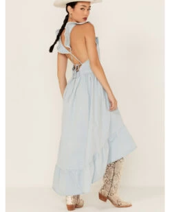 Molly Bracken Women's Ruffle Trim Cross Back Maxi Dress -Cowboy Pradise 2000365795 450 P4