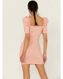 Flying Tomato Women's Bodycon Puff Sleeve Dress -Cowboy Pradise 2000365833 681 P3