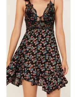 Free People Women's Adella Floral Print Sleeveless Slip Dress 6 Free People Women's Adella Floral Print Sleeveless Slip Dress -Cowboy Pradise 2000366150 001 P3