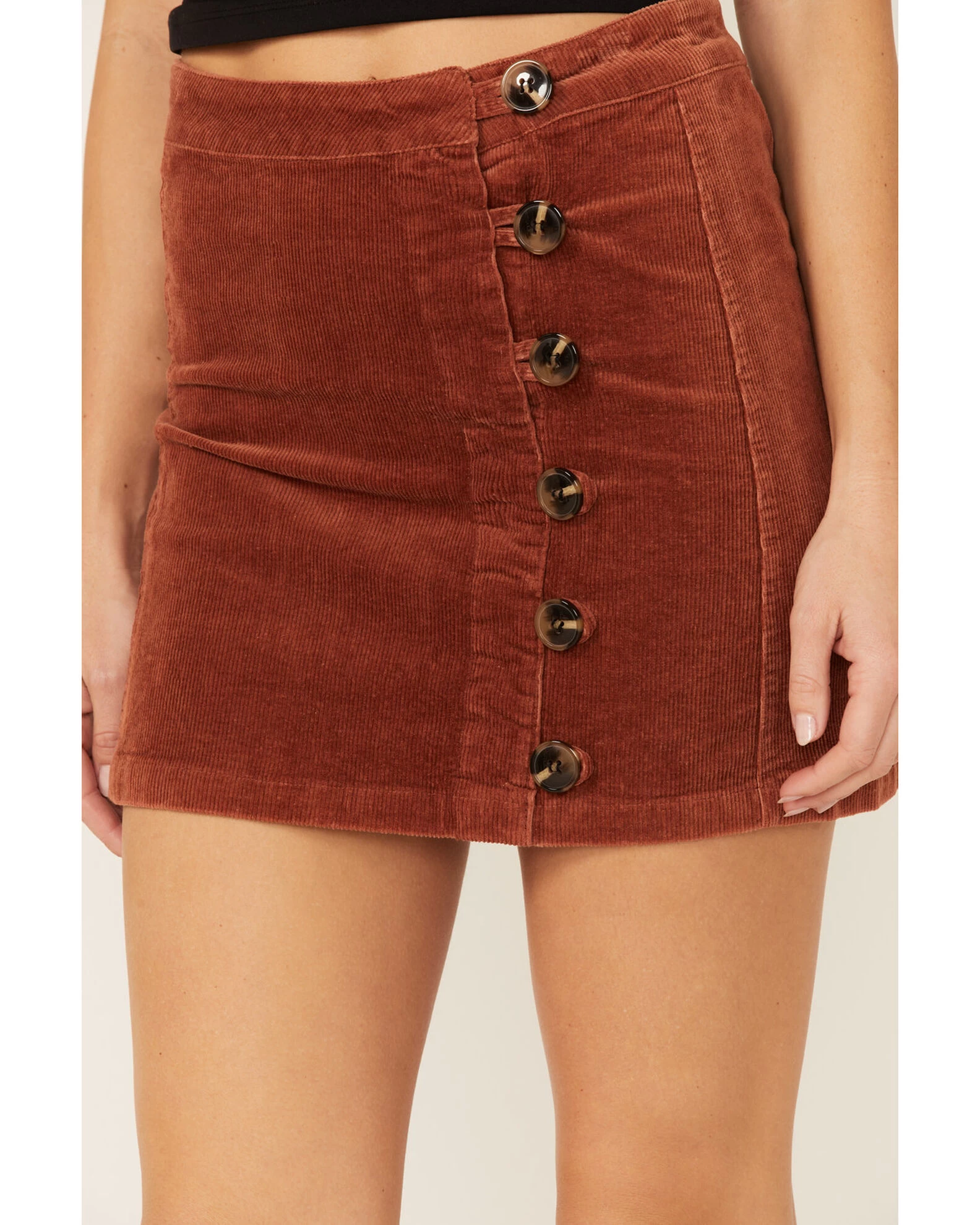 Wishlist Women's Side Button Corduroy Mini Skirt 2 Wishlist Women's Side Button Corduroy Mini Skirt - Image 2