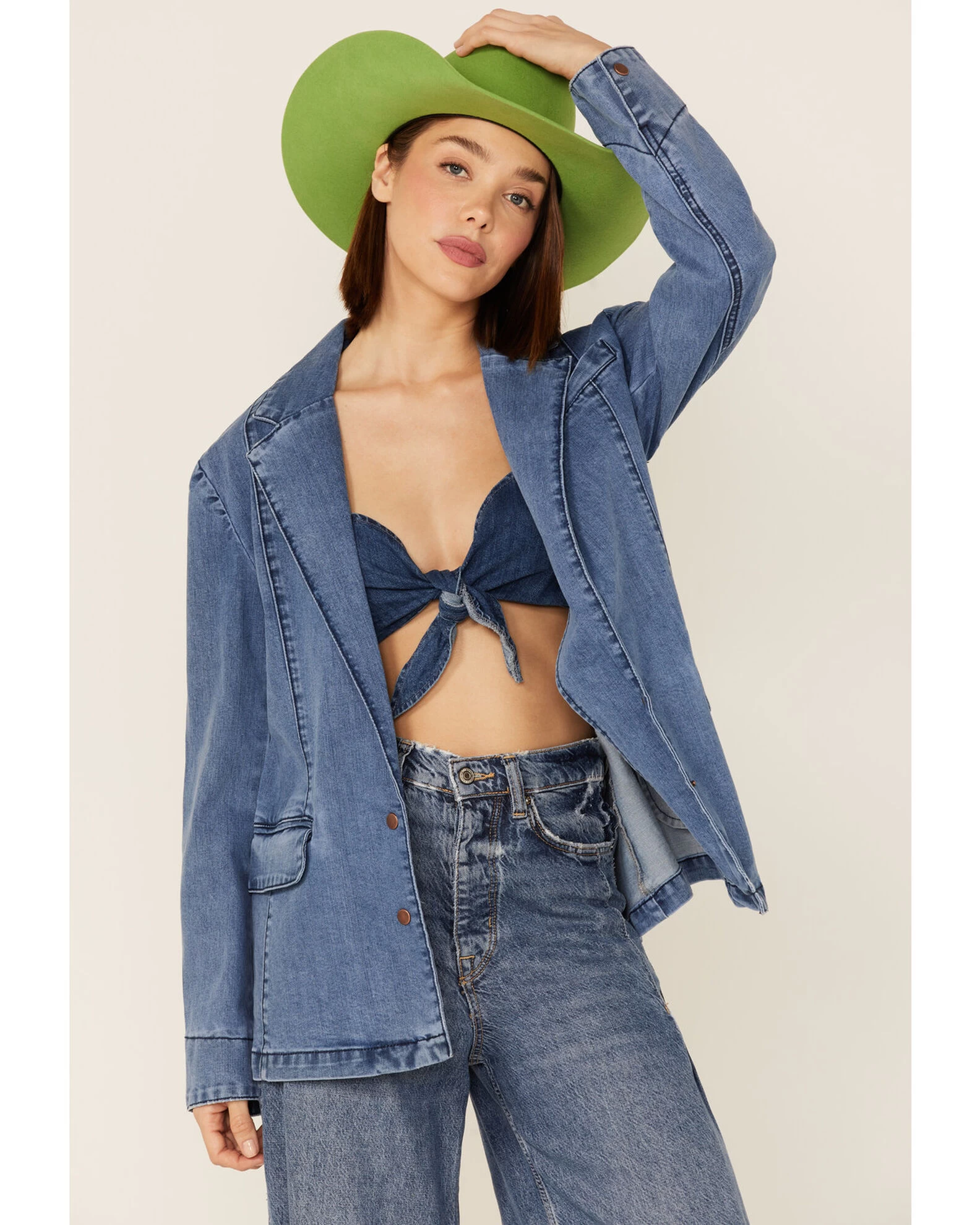 Lola Women's Denim Blazer Jacket 1 Lola Women's Denim Blazer Jacket