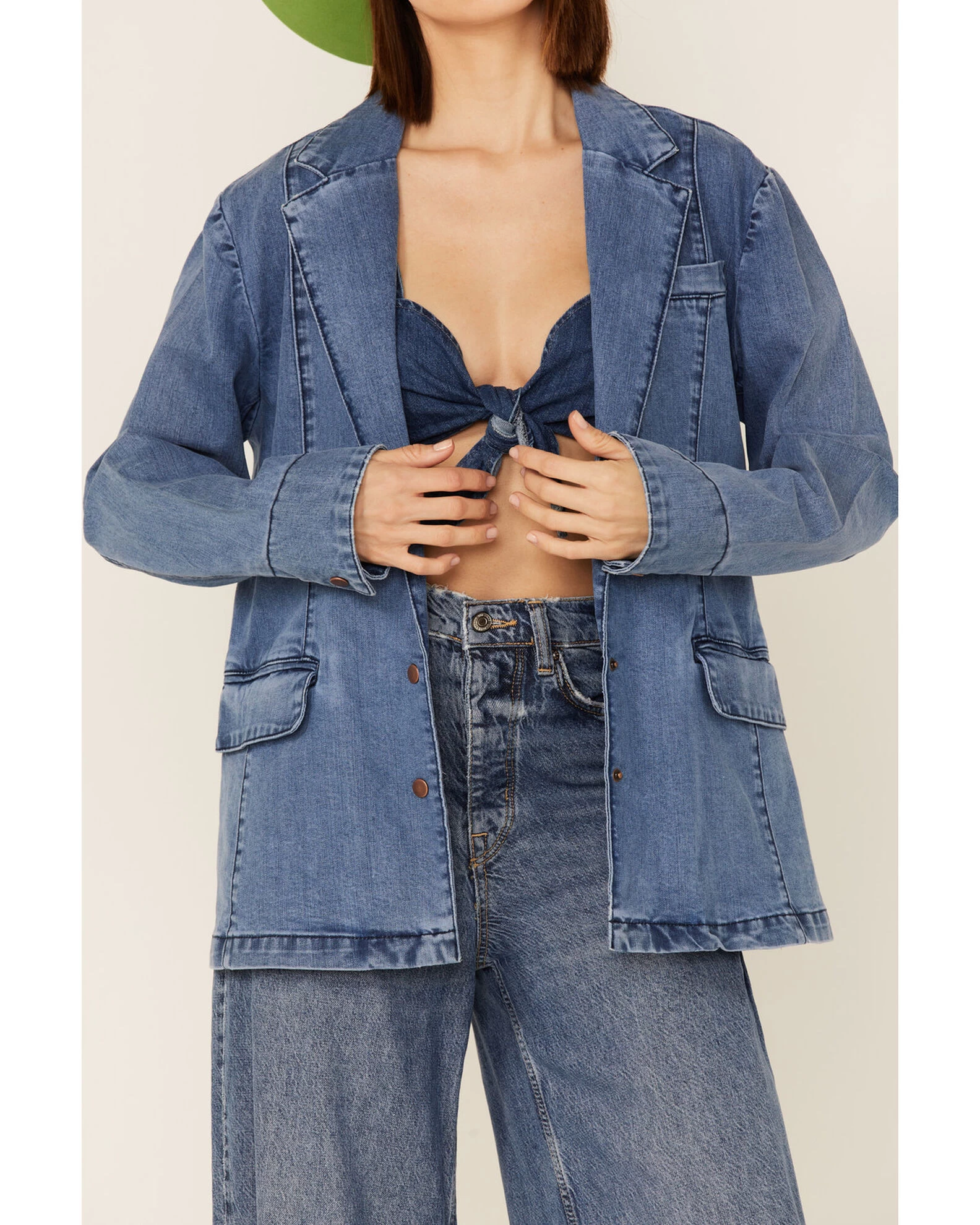 Lola Women's Denim Blazer Jacket 3 Lola Women's Denim Blazer Jacket - Image 3