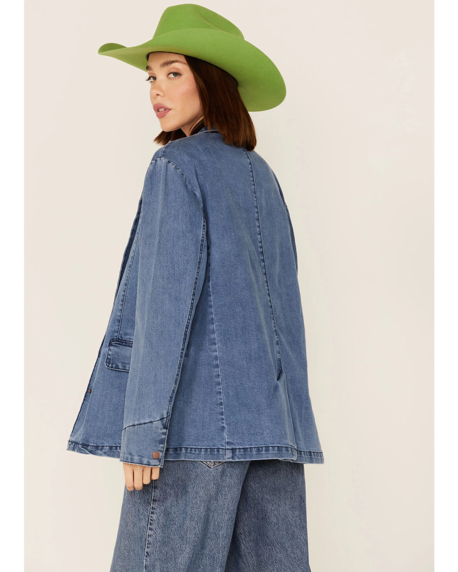 Lola Women's Denim Blazer Jacket 4 Lola Women's Denim Blazer Jacket - Image 4