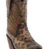 Caborca Silver By Liberty Black Women's Leopard Print Studded Short Western Boots - Pointed Toe