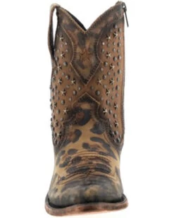 Caborca Silver By Liberty Black Women's Leopard Print Studded Short Western Boots - Pointed Toe 8 Caborca Silver By Liberty Black Women's Leopard Print Studded Short Western Boots - Pointed Toe -Cowboy Pradise 2000366406 200 P4