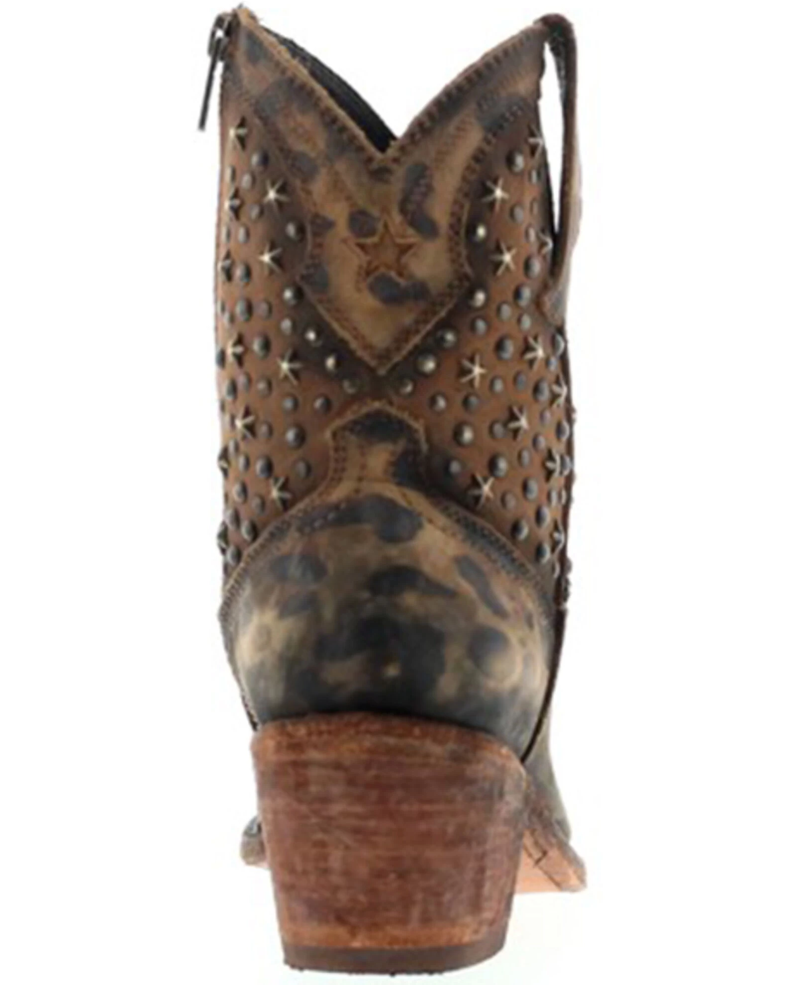 Caborca Silver By Liberty Black Women's Leopard Print Studded Short Western Boots - Pointed Toe 5 Caborca Silver By Liberty Black Women's Leopard Print Studded Short Western Boots - Pointed Toe - Image 5