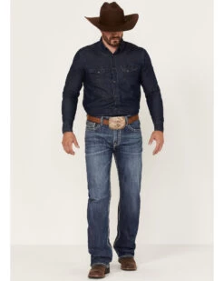 Rock & Roll Denim Men's Dark Wash Double Barrel Stretch Relaxed Straight JeansÂ