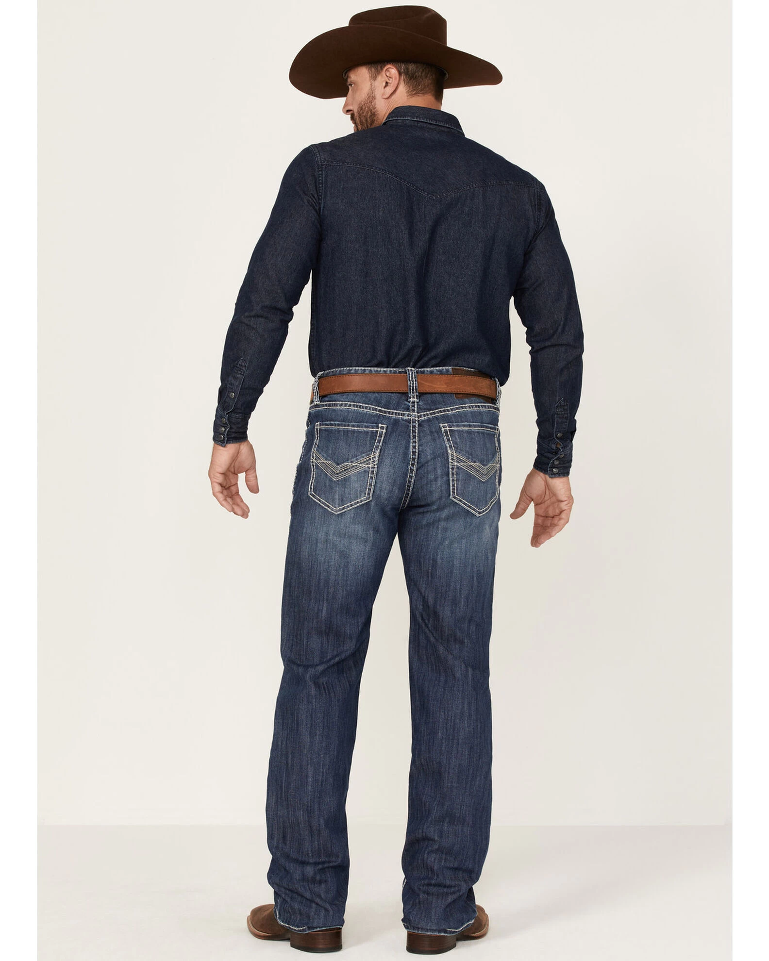 Rock & Roll Denim Men's Dark Wash Double Barrel Stretch Relaxed Straight Jeans 3 Rock & Roll Denim Men's Dark Wash Double Barrel Stretch Relaxed Straight Jeans - Image 3