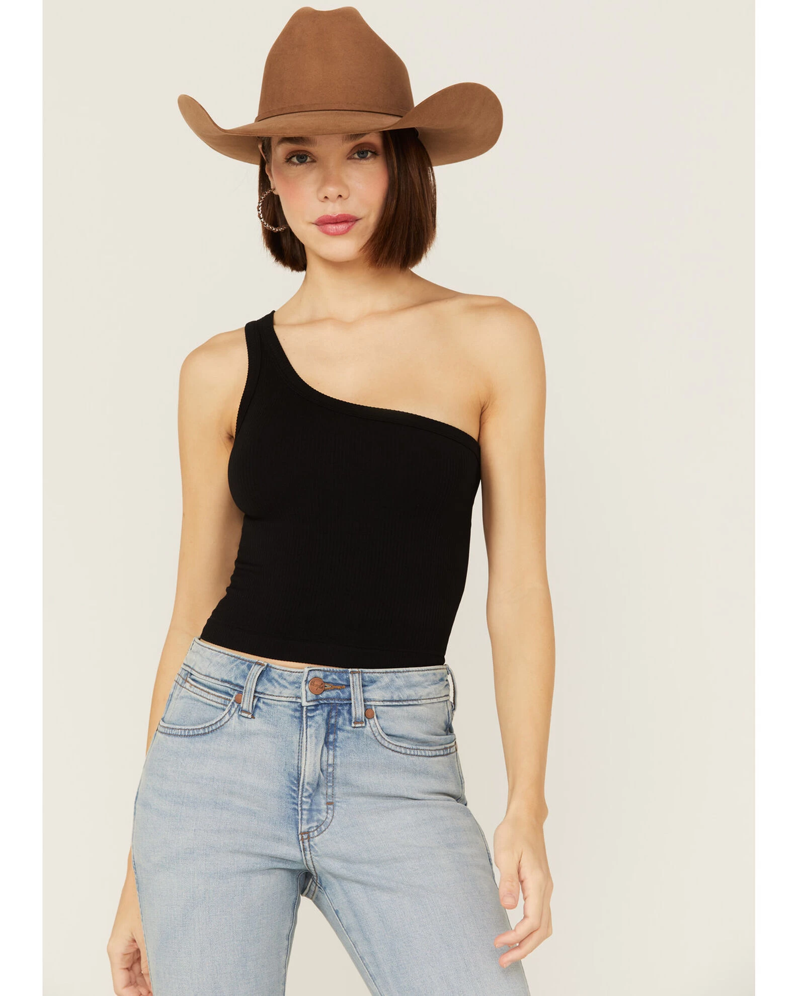 Fornia Women's Top One One Shoulder Ribbed Cami Top 1 Fornia Women's Top One One Shoulder Ribbed Cami Top