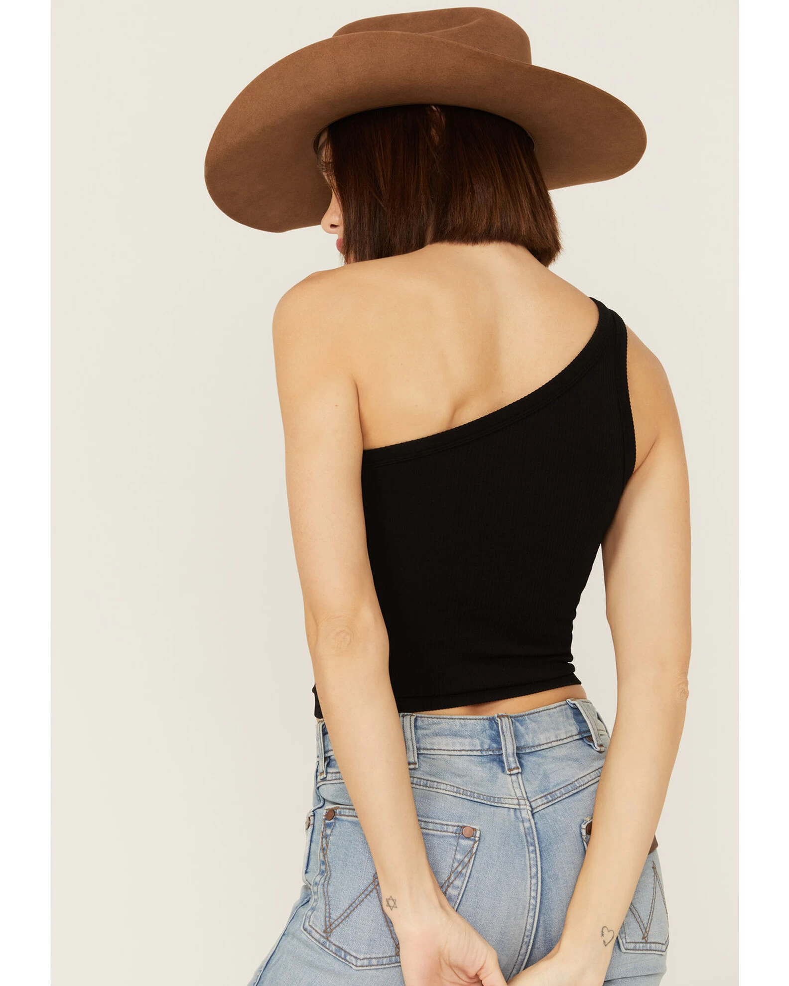 Fornia Women's Top One One Shoulder Ribbed Cami Top 3 Fornia Women's Top One One Shoulder Ribbed Cami Top - Image 3