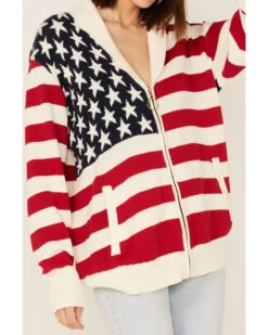 Show Me Your Mumu Women's American Flag Knit Cardigan Sweater -Cowboy Pradise 2000368253 900 P3
