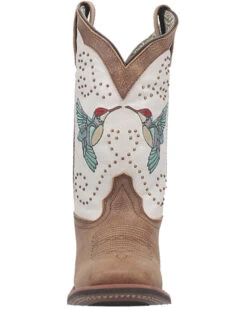 Laredo Women's 11" Hummingbird Embroidered Studded Western Performance Boots - Broad Square Toe -Cowboy Pradise 2000371079 100 P4