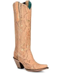 Corral Women's Full Exotic Python Tall Western Boots - Snip Toe