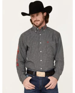 Ariat Men's Team Massimo Diamond Geo Print Logo Button Down Western Shirt 