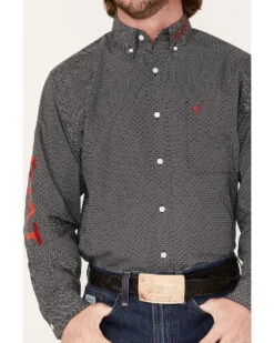 Ariat Men's Team Massimo Diamond Geo Print Logo Button Down Western Shirt  -Cowboy Pradise 2000371684 021 P3