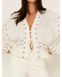 Free People Women's Kizzy Embroidered Top 6 Free People Women's Kizzy Embroidered Top -Cowboy Pradise 2000371746 100 P3