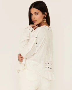 Free People Women's Kizzy Embroidered Top 7 Free People Women's Kizzy Embroidered Top -Cowboy Pradise 2000371746 100 P4