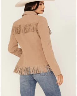 Fornia Women's Fringe Faux Leather Fringe Zip Jacket -Cowboy Pradise 2000371795 250 P4
