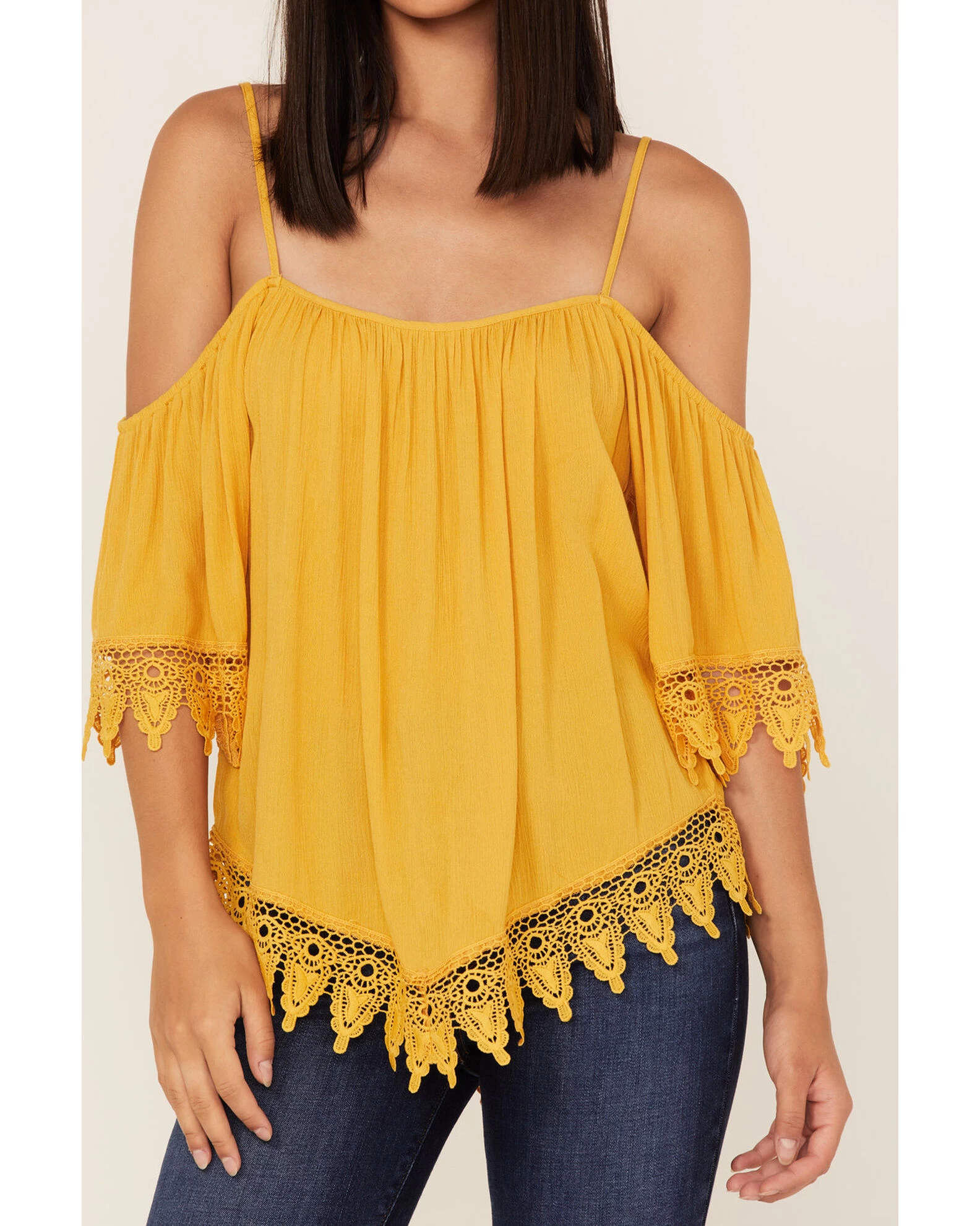 No Frills Women's Lace Cold Shoulder Long Sleeve Woven Top 3 No Frills Women's Lace Cold Shoulder Long Sleeve Woven Top - Image 3