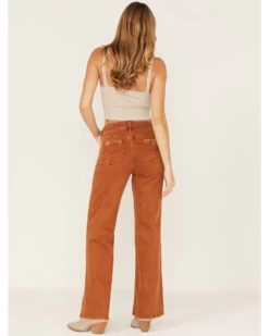 Cleo + Wolf Women's High Rise Distressed Stretch Loose Wide Jeans -Cowboy Pradise 2000373344 200 P3