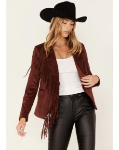 Shyanne Women's Fringe Faux Suede Blazer