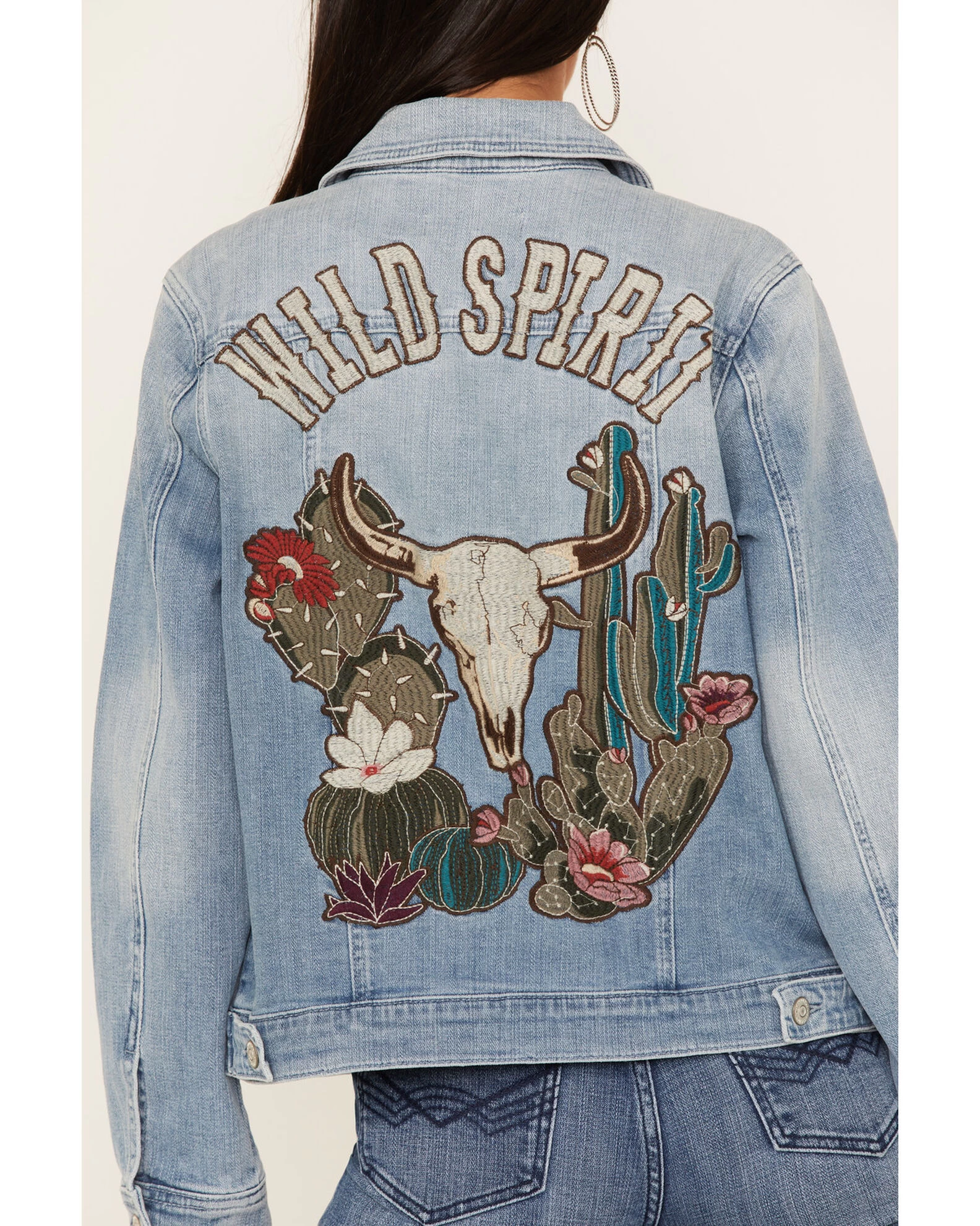 Idyllwind Women's Light Wash Wild Spirit Embroidered Denim Jacket 1 Idyllwind Women's Light Wash Wild Spirit Embroidered Denim Jacket