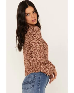 Idyllwind Women's Floral Print Smocked Top -Cowboy Pradise 2000373632 213 P3