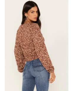 Idyllwind Women's Floral Print Smocked Top -Cowboy Pradise 2000373632 213 P4