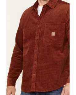 Brixton Men's Porter Long Sleeve Waffle Corduroy Button Down Shirt 6 Brixton Men's Porter Long Sleeve Waffle Corduroy Button Down Shirt -Cowboy Pradise 2000373826 801 P3