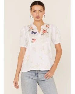 Johnny Was Women's Jailyn Puff Sleeve Weekend Top