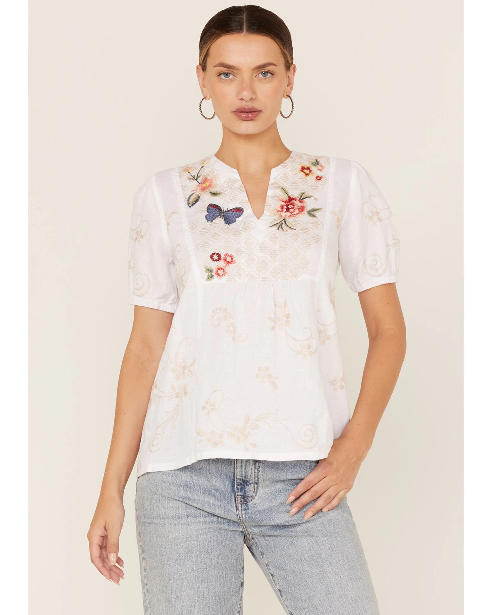 Johnny Was Women's Jailyn Puff Sleeve Weekend Top 1 Johnny Was Women's Jailyn Puff Sleeve Weekend Top