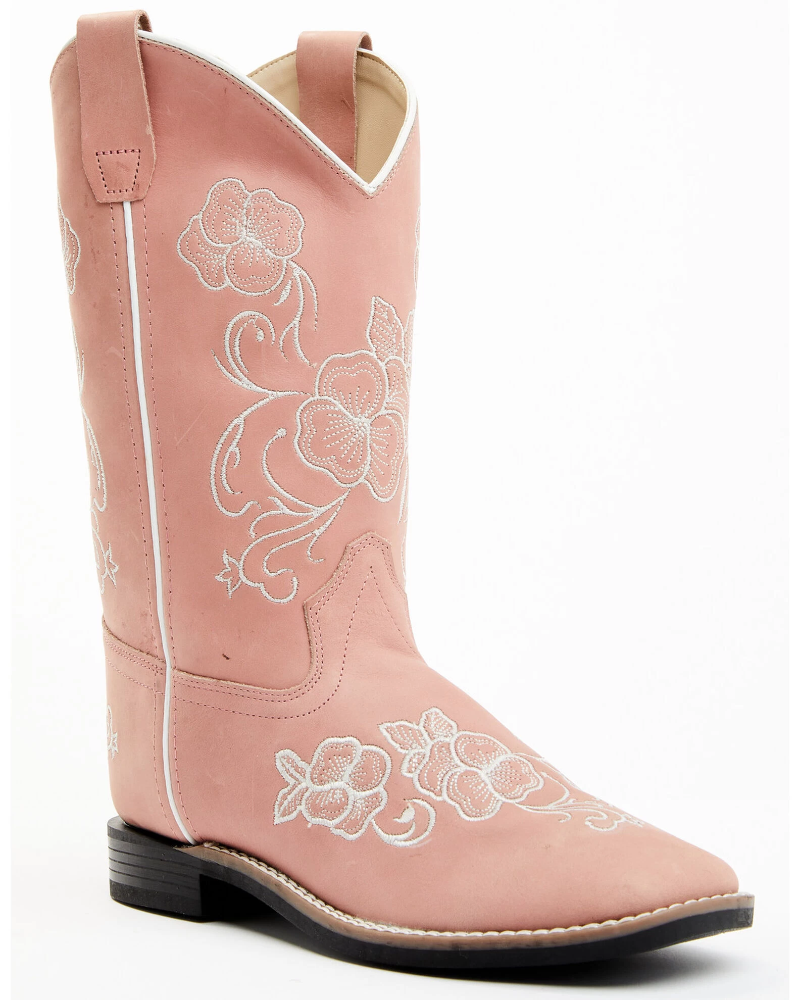 Shyanne Girls' Little Lasy Floral Embroidered Leather Western Boots - Broad Square Toe 1 Shyanne Girls' Little Lasy Floral Embroidered Leather Western Boots - Broad Square Toe