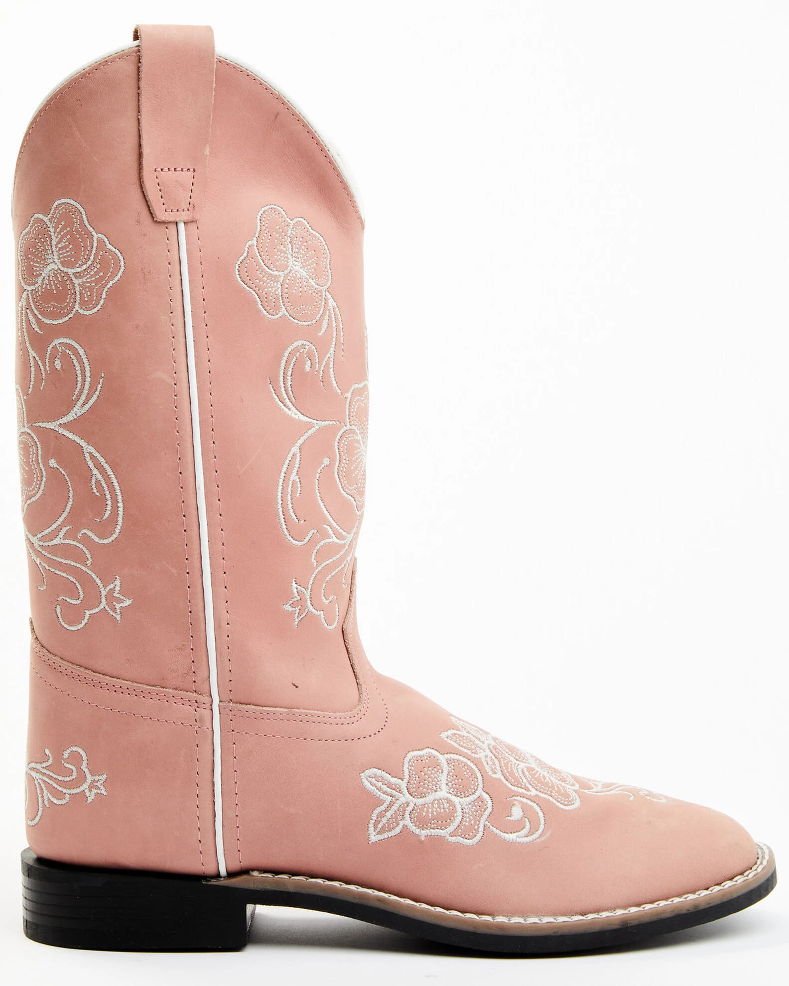 Shyanne Girls' Little Lasy Floral Embroidered Leather Western Boots - Broad Square Toe 2 Shyanne Girls' Little Lasy Floral Embroidered Leather Western Boots - Broad Square Toe - Image 2