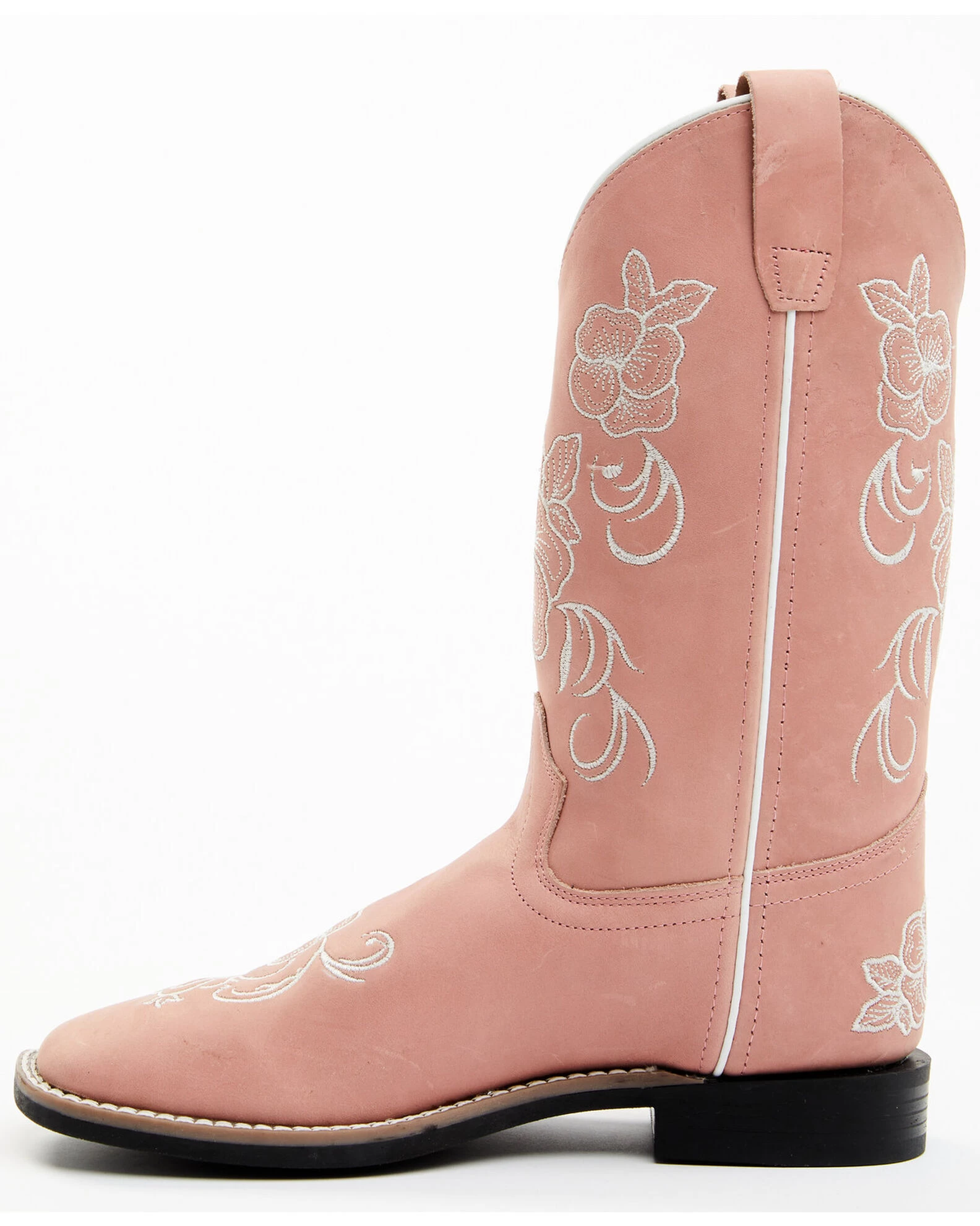 Shyanne Girls' Little Lasy Floral Embroidered Leather Western Boots - Broad Square Toe 3 Shyanne Girls' Little Lasy Floral Embroidered Leather Western Boots - Broad Square Toe - Image 3