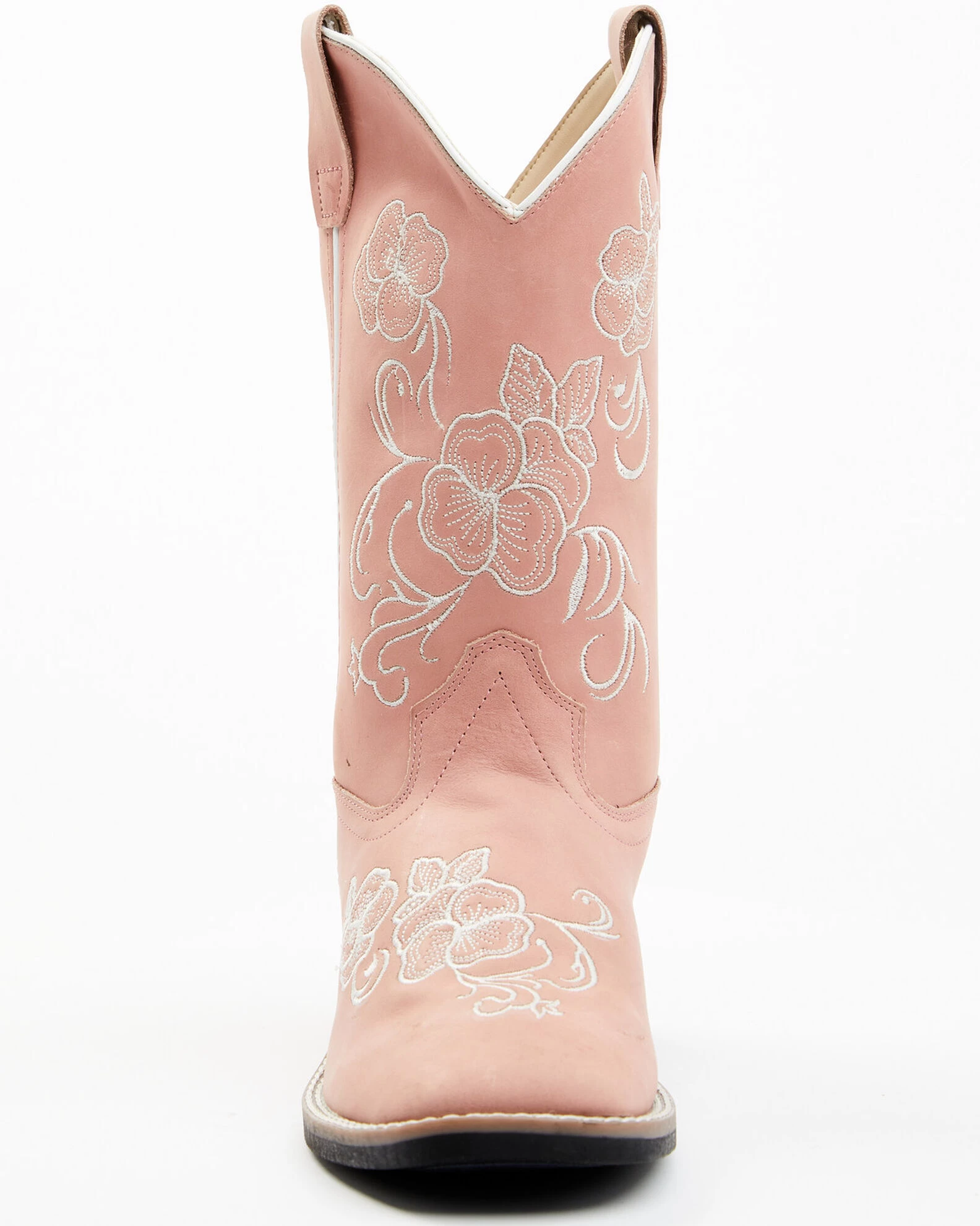 Shyanne Girls' Little Lasy Floral Embroidered Leather Western Boots - Broad Square Toe 4 Shyanne Girls' Little Lasy Floral Embroidered Leather Western Boots - Broad Square Toe - Image 4