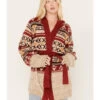 Wrangler Retro Women's Southwestern Print Hooded Cardigan